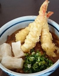 海老と揚げ餅のカレーうどん
