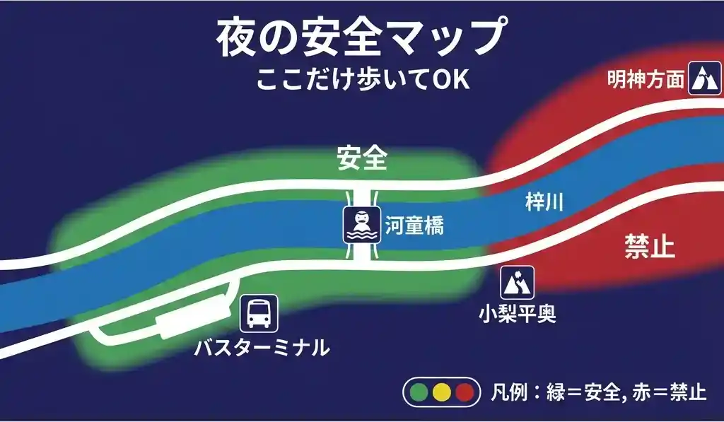 上高地夜の安全マップ
