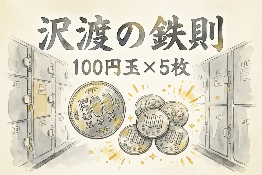 沢渡の鉄則: 100円玉×5枚