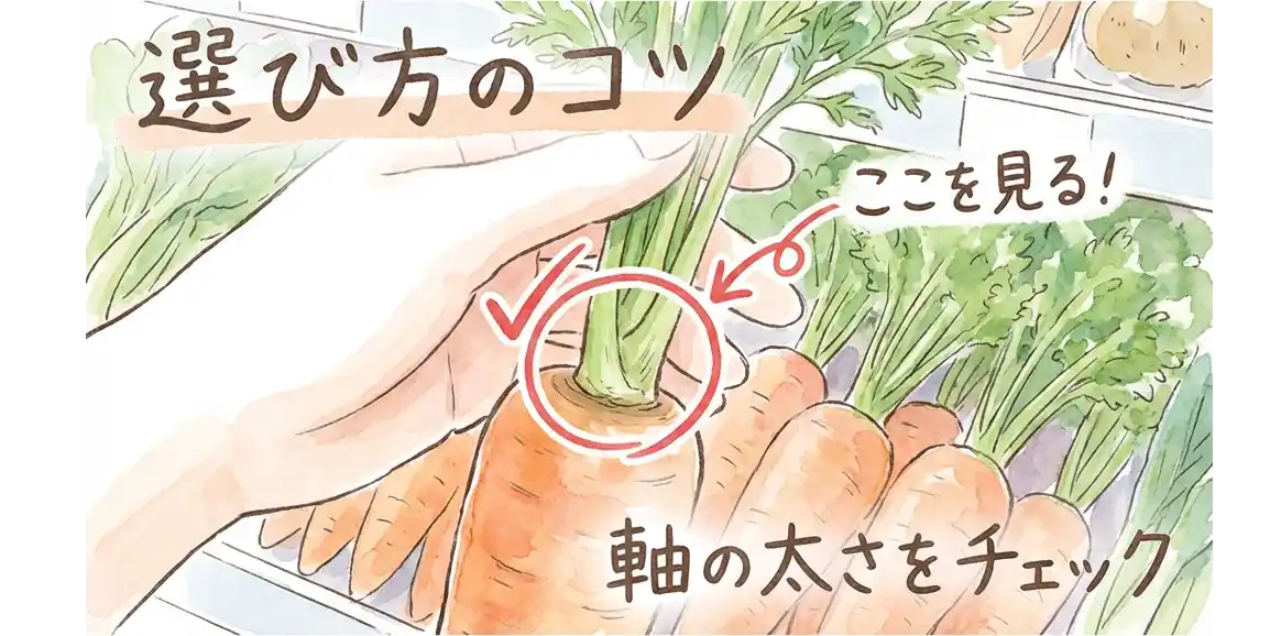 選び方のコツ:軸の太さをチェックのイメージ図